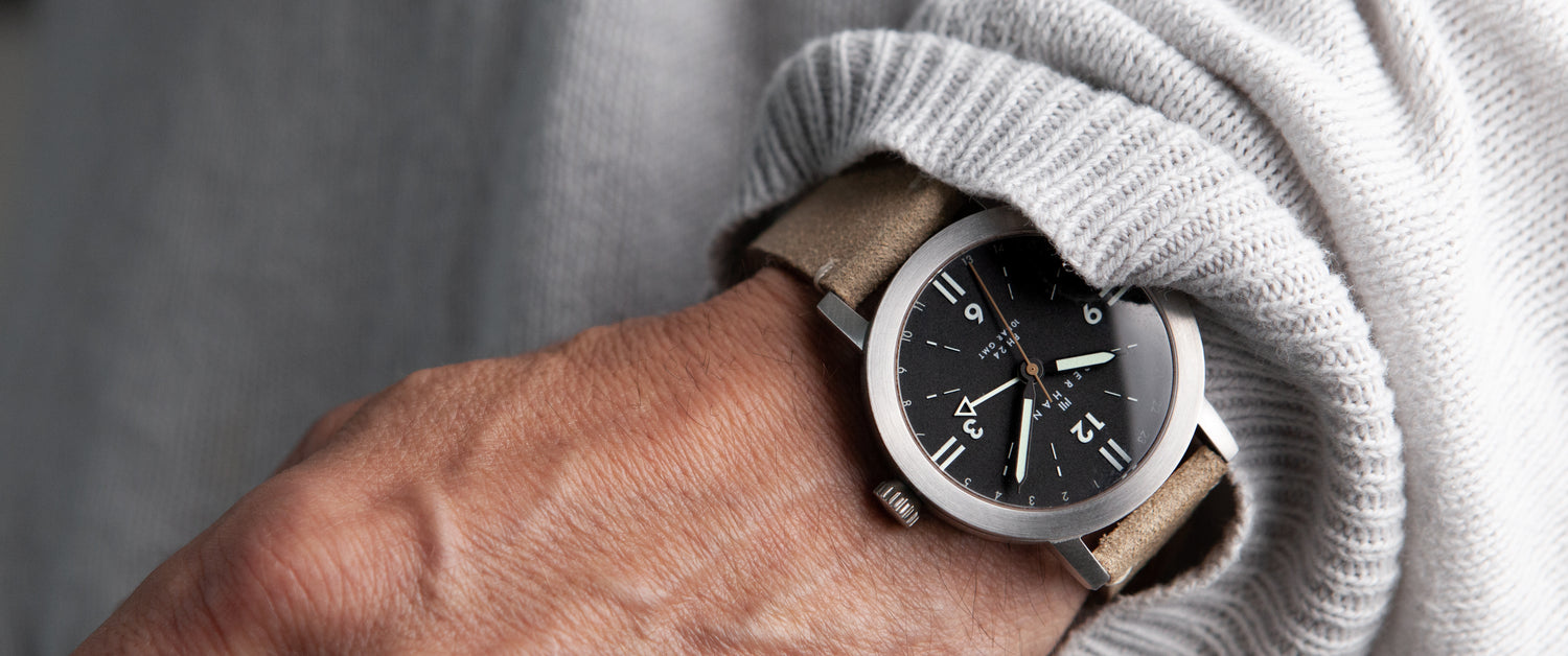 Close up on arm with a watch