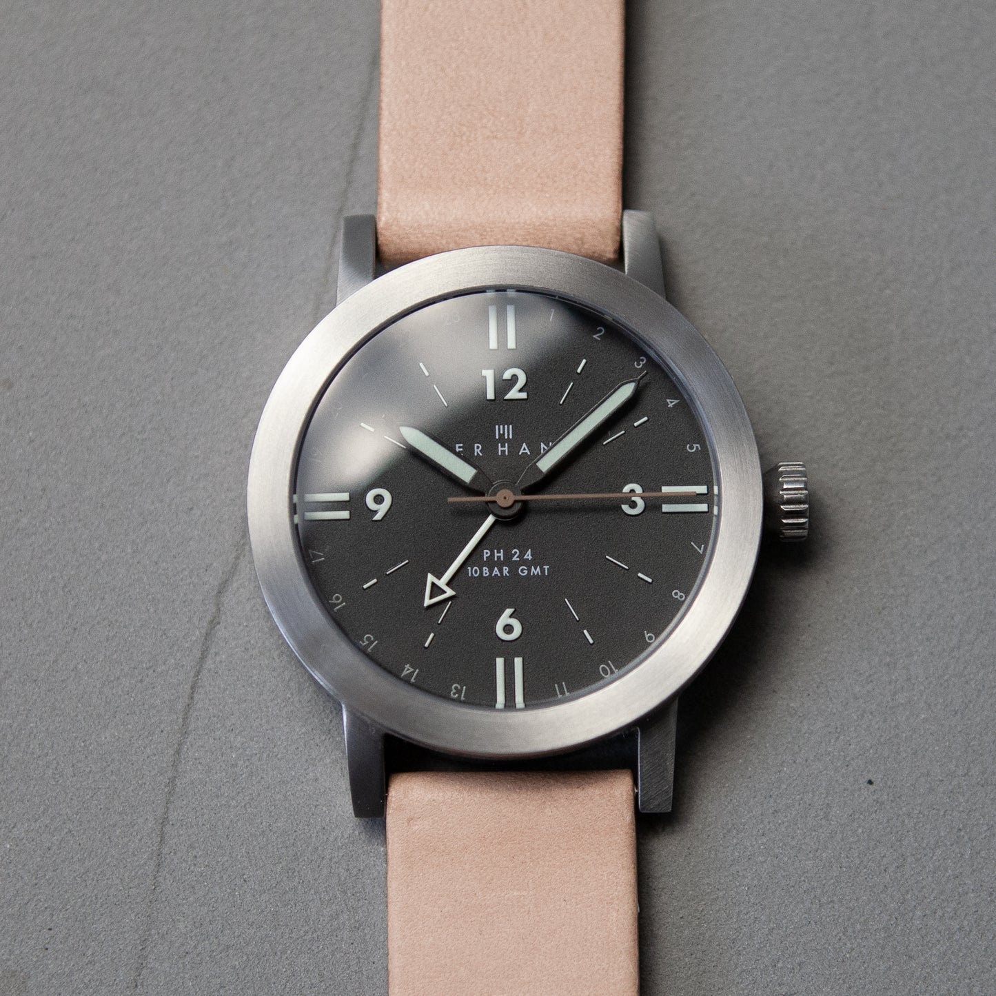 PHBE Beige leather watch strap